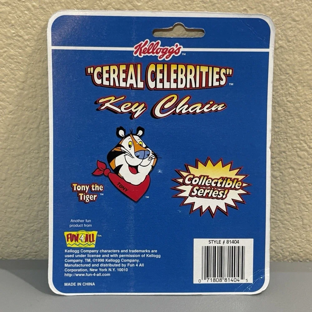 Kellogg Tony the Tiger Cereal Celebrities‎ Collectible Keychain 1998 Sealed